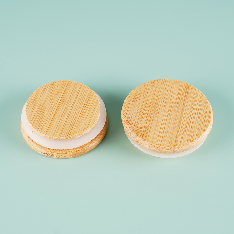 Tarro de vidrio del tanque de almacenamiento de alimentos con logotipo personalizado transparente ecológico de 100 g, 120 g, 150 g con cubierta de bambú y madera