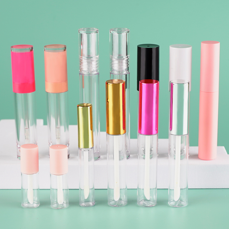 Tubo de brillo de labios con pincel rosa redondo para la venta