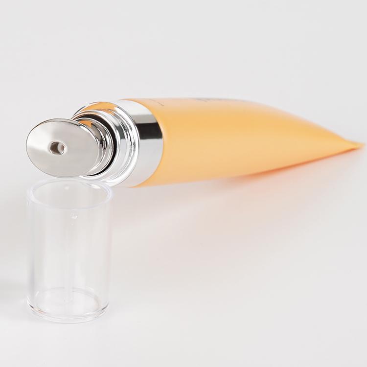 Tubo de empaquetado de la crema del ojo del tubo del tubo poner crema del envase con la cabeza de la aleación del cinc
