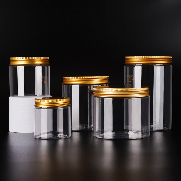  Tarro plástico del ANIMAL DOMÉSTICO del envase de comida de la crema corporal del empaquetado de encargo del aluminio 50g 100g 150g 200g del oro